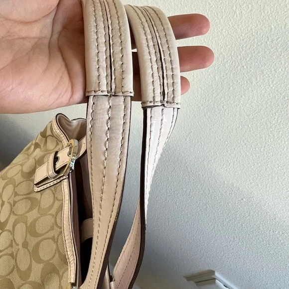 Authentic Signature Coach Light Tan with Blush Pink Shoulder Straps - Picture 9 of 16